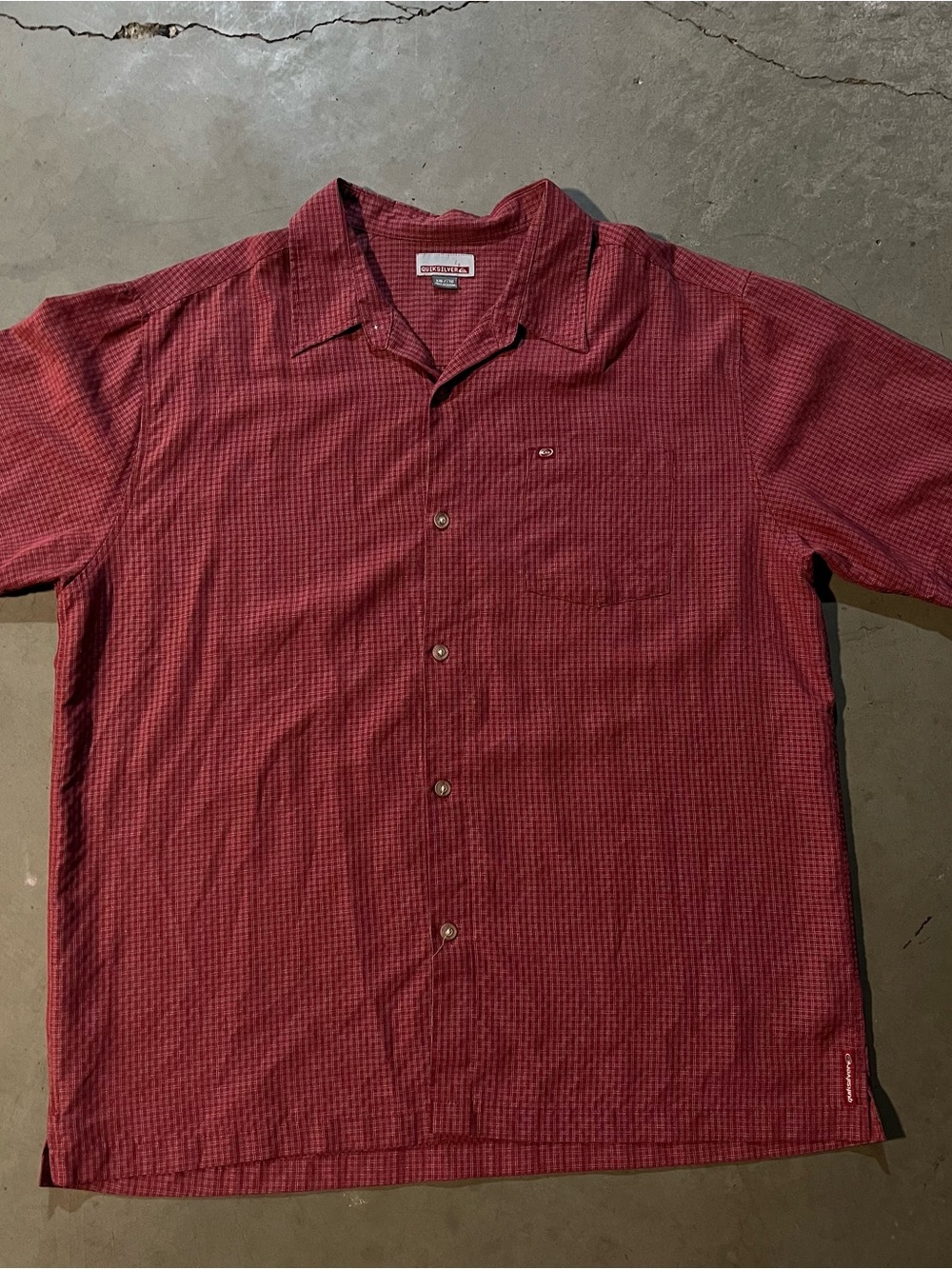 Quicksilver Red Button up shirt